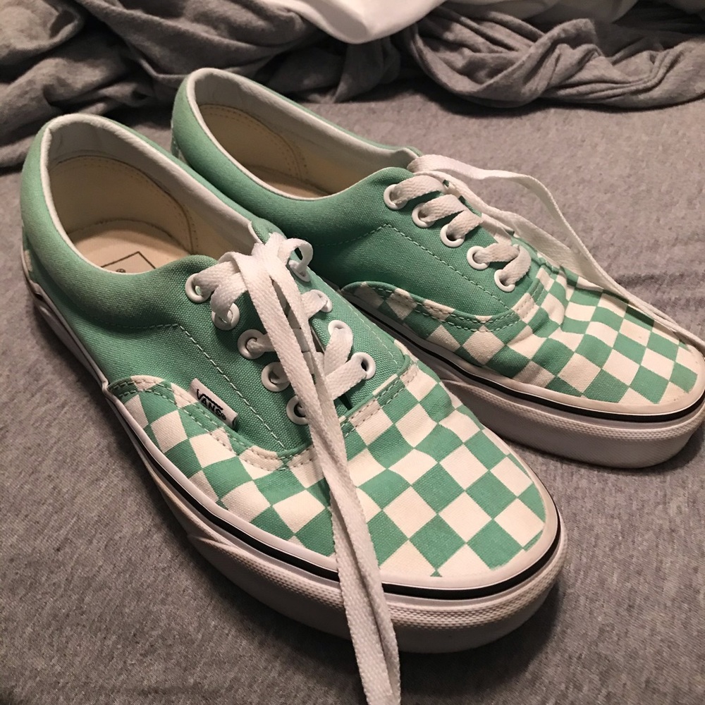 Blue checkered vans!